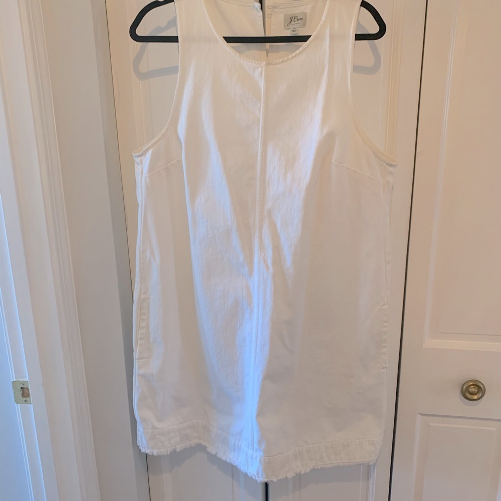JCrew White Denim Shift Dress